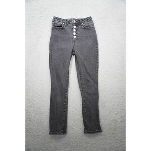BDG Jeans Womens Size 26 Black Girlfriend‎ High Rise Button Fly Charcoal Wash